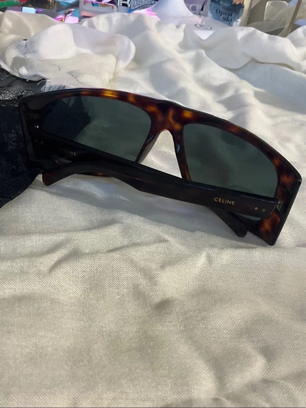 Celine Tortoiseshell Brown Oversized Sunglasses